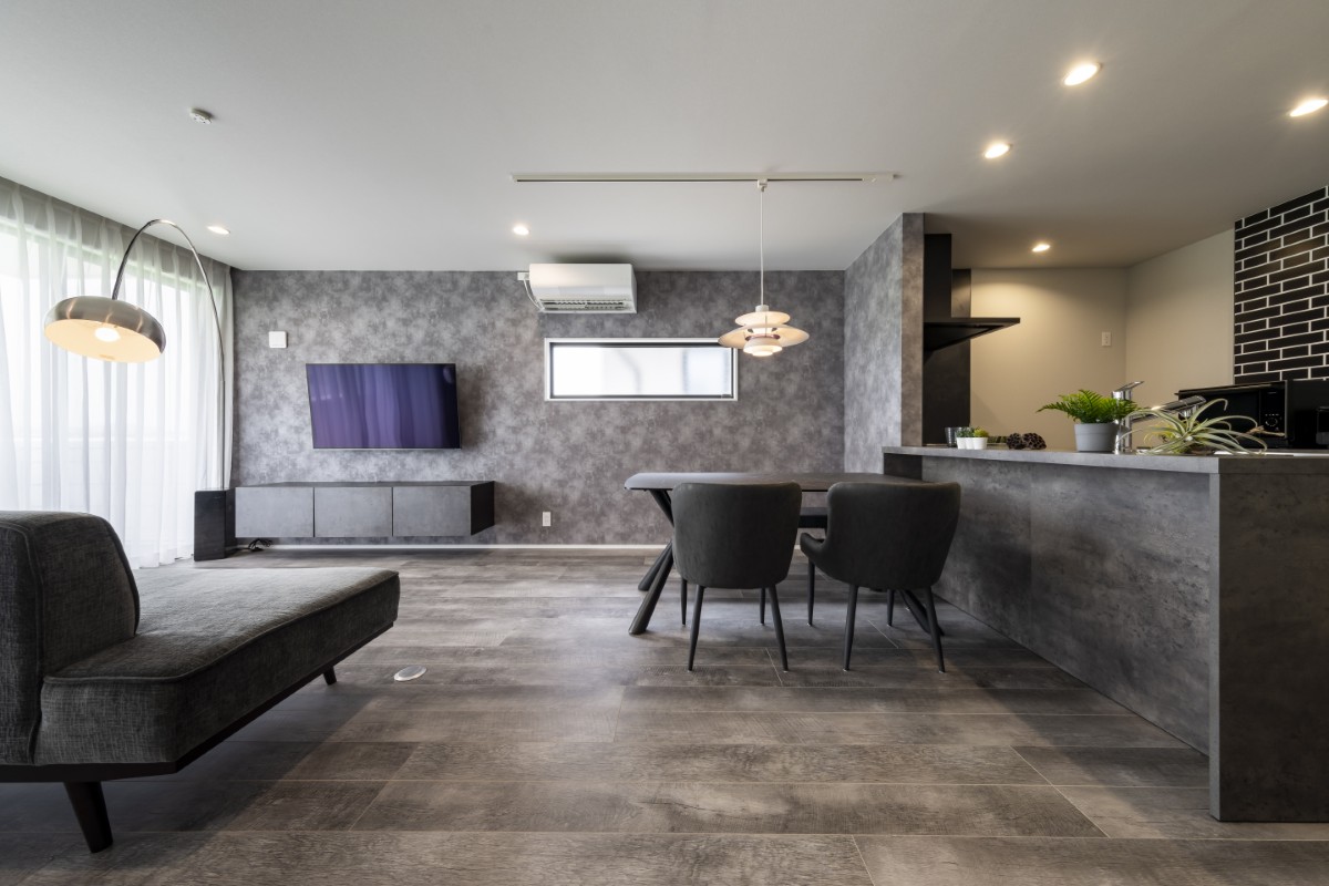 グレーインテリアのLDK